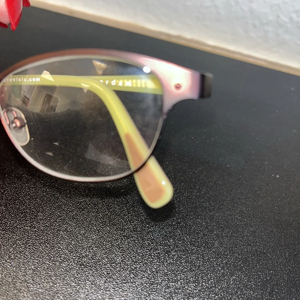 YOU'S 1076 Eyeglasses‎ Frames 50/16/135 Full Rim Semi Cat Eye Purple With Green